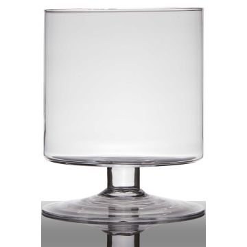 Flower pot of glass LILIAN on pedestal, cylinder/round, clear, 7"/19cm, Ø5.5"/14cm