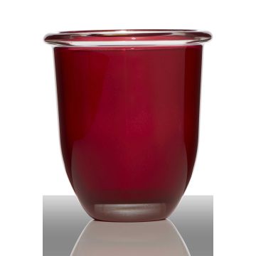 Flower pot FYNN, conical/round, red, 7"/17cm, Ø6"/15,5cm