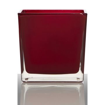 Flower pot KIM EARTH, cube/square, red, 5.5"x5.5"x5.5"/14x14x14cm Flower pot KIM EARTH, cube/square, red, 5.5"x5.5"x5.5"/14x14x14cm