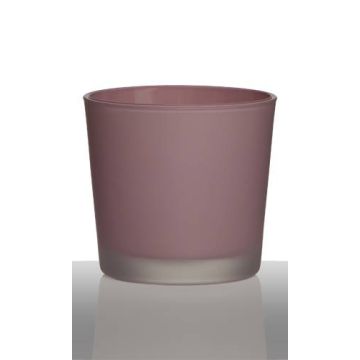 Flower pot ALENA FROST, cylinder/round, dusky pink matt, 4.3"/11cm, Ø4.5"/11,5cm