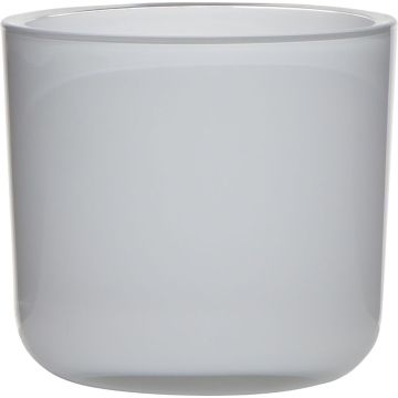 Candle glass NICK, cylinder/round, white, 5.1"/13cm, Ø5.5"/14cm Candle glass NICK, cylinder/round, white, 5.1"/13cm, Ø5.5"/14cm