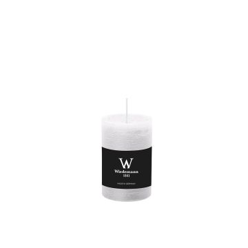 Pillar candle / Wax candle AURORA, white, 3.5"/9cm, Ø2.3"/5,8cm, 30h - Made in Germany