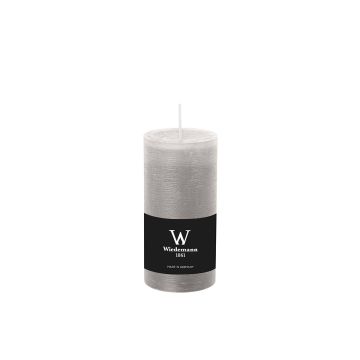 Pillar candle / Wax candle AURORA, light grey, 4.7"/12cm, Ø2.3"/5,8cm, 42h - Made in Germany