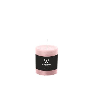 Pillar candle / Wax candle AURORA, light pink, 3.1"/8cm, Ø2.7"/6,8cm, 34h - Made in Germany