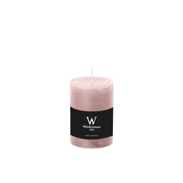 Pillar candle / Wax candle AURORA, light pink, 4"/10cm, Ø2.7"/6,8cm, 42h - Made in Germany