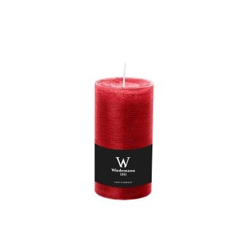 Pillar candle / Wax candle AURORA, ruby red, 5.1"/13cm, Ø2.7"/6,8cm, 54h - Made in Germany