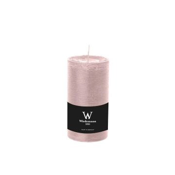 Pillar candle / Wax candle AURORA, light pink, 5.1"/13cm, Ø2.7"/6,8cm, 54h - Made in Germany