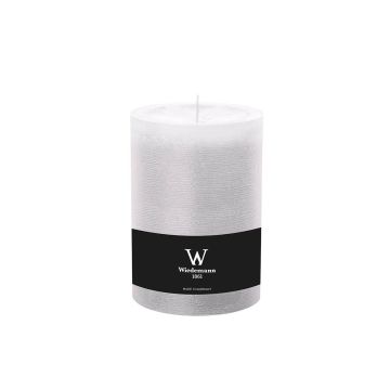 Pillar candle / wax candle AURORA, white, 5.5"/14cm, Ø3.9"/10cm, 100h - Made in Germany