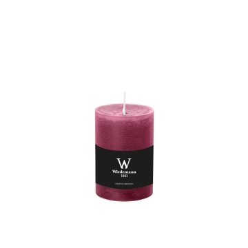 Pillar candle / Wax candle AURORA, magenta, 5.5"/14cm, Ø 3.9"/9,8cm, 100h - Made in Germany