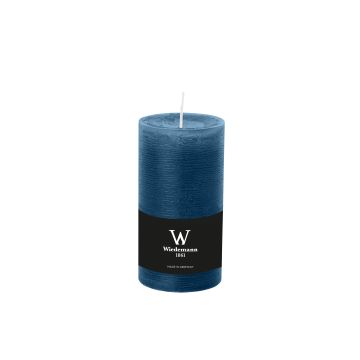 Pillar candle / wax candle AURORA, azure, 7.5"/19cm, Ø3.9"/10cm, 155h - Made in Germany Pillar candle / wax candle AURORA, azure, 7.5"/19cm, Ø3.9"/10cm, 155h - Made in Germany