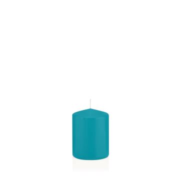 Votive candle / Pillar candle MAEVA, azure, 3.1"/8cm, Ø2.4"/6cm, 29h - Made in Germany