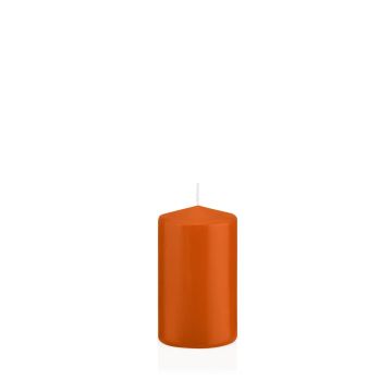 Votive candle / Pillar candle MAEVA, orange, 4"/10cm, Ø2.4"/6cm, 33h - Made in Germany