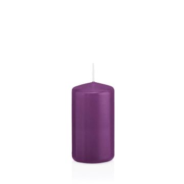 Votive candle / Pillar candle MAEVA, violet, 4.7"/12cm, Ø2.4"/6cm, 40h - Made in Germany