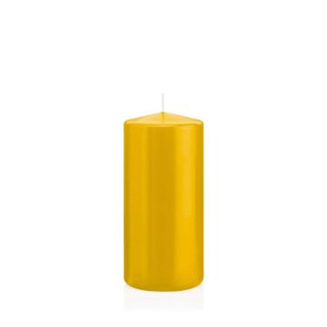 Votive candle / Pillar candle MAEVA, yellow, 5.9"/15cm, Ø 2.8"/7cm, 63h - Made in Germany