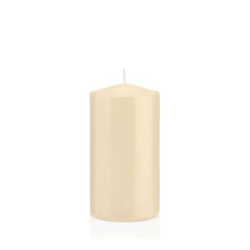 Votive candle / Pillar candle MAEVA, cream, 6"/15cm, Ø3.1"/8cm, 69h - Made in Germany
