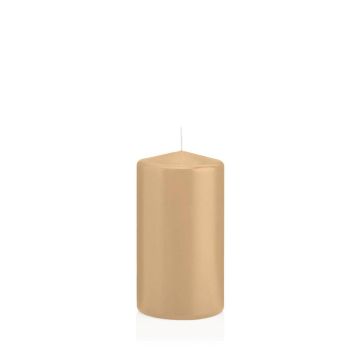 Votive candle / Pillar candle MAEVA, light brown, 5.1"/13cm, Ø2.8"/7cm, 52h - Made in Germany