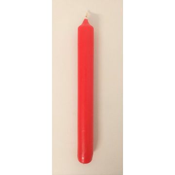 Candlestick / Taper candle CHARLOTTE, red, 7.3"/18,5cm, Ø 0.8"/2,1cm, 6,5h - Made in Germany