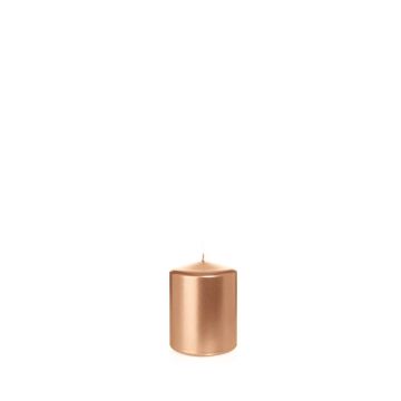 Christmas candle / Pillar candle ROSELLA, rose gold, 4"/10cm, Ø3.1"/8cm, 45h - Made in Germany Christmas candle / Pillar candle ROSELLA, rose gold, 4"/10cm, Ø3.1"/8cm, 45h - Made in Germany