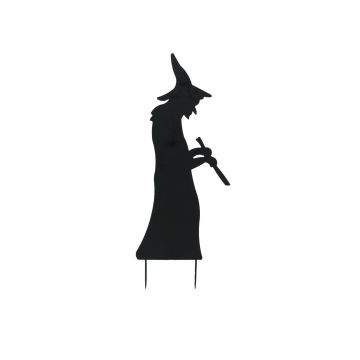 Halloween decorative figure: SPOOKY WITCH silhouette, metal, black, 110cm