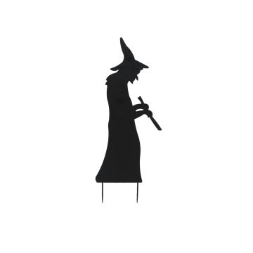 Halloween decorative figure: SPOOKY WITCH silhouette, metal, black, 4ft/110cm Halloween decorative figure: SPOOKY WITCH silhouette, metal, black, 4ft/110cm
