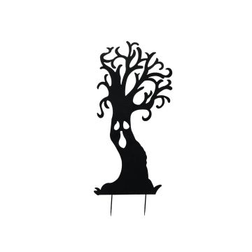 Halloween decorative figure: Silhouette Tree SPOOKY TREE, metal, black, 150cm