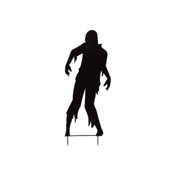 Halloween decorative figure, silhouette man, SPOOKY ZOMBIE, metal, black, 135 cm