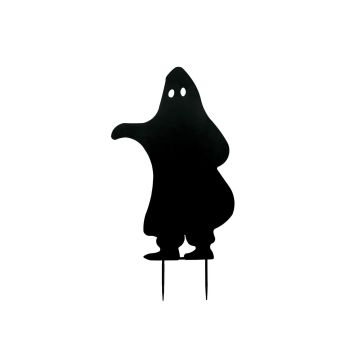 Halloween decorative figure, silhouette ghost SPOOKY GHOST, metal, black, 30"/75cm Halloween decorative figure, silhouette ghost SPOOKY GHOST, metal, black, 30"/75cm