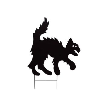Halloween Decorative Silhouette Cat SPOOKY CAT, metal, black, 53cm