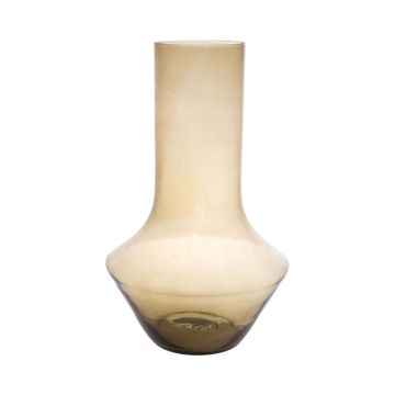 Flower vase ENEDINA made of glass, recycled, orange-brown-clear, 40cm, Ø26cm