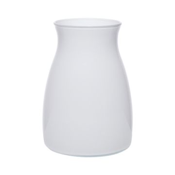 Glass flower vase MAISIE, white, 20cm, Ø14cm Glass flower vase MAISIE, white, 20cm, Ø14cm