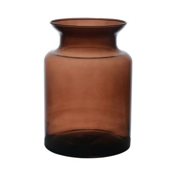 Lantern glass HANNA EARTH, brown-clear, 20cm, Ø14cm