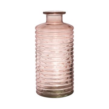 Decorative glass bottle STUART with grooves, pale pink-clear, 31cm, Ø14,5cm Decorative glass bottle STUART with grooves, pale pink-clear, 31cm, Ø14,5cm