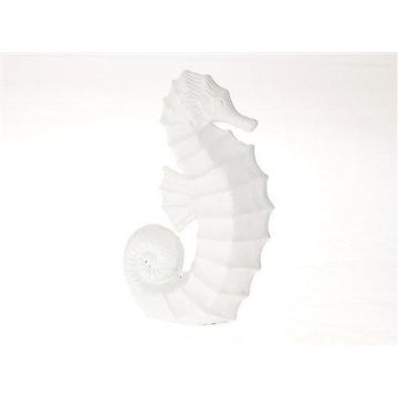 Decorative marine figurine Seahorse PRUSSO, white, 7"x3.1"x11"/19x8x28cm