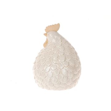 Decorative figurine chicken ARKAS made of ceramic, grey-white, 5.7"x5.3"x8"/14.5x13.5x20cm Decorative figurine chicken ARKAS made of ceramic, grey-white, 5.7"x5.3"x8"/14.5x13.5x20cm
