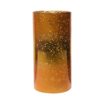 Glass table vase RIGOBERTO, gold in the middle, orange-brown-clear, 25cm, Ø12,5cm