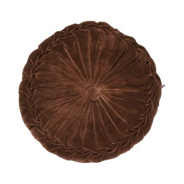 Round seat cushion BELLONA, chocolate brown, 4"x16"/10x40cm