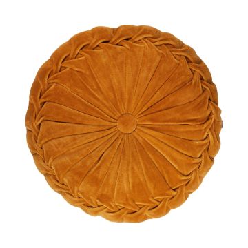 Round seat cushion BELLONA, gold-yellow, 4"x16"/10x40cm