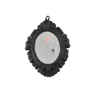 Halloween decorative Magic Mirror MIRZELLA, sound function, LED, grey, 14"/35cm Halloween decorative Magic Mirror MIRZELLA, sound function, LED, grey, 14"/35cm