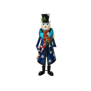 Decorative snowman figure RUDIE with coat, 5ft/150cm