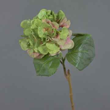Artificial hydrangea CHIDORI, green-pink, 24"/60cm, Ø 8"/20cm