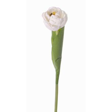 Artificial tulip flower ROMANA, white, 18"/45cm, Ø 2.4"/6cm