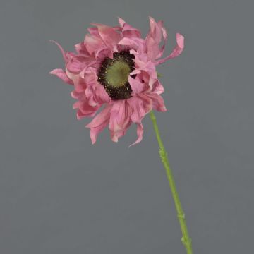 Artificial sunflower JANIKA, pink, 24"/60cm, Ø 4.7"/12cm