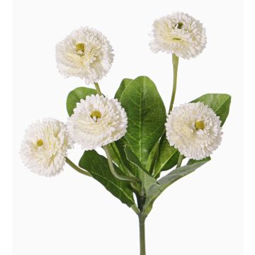 Decorative daisy HEIKE on spike, white, 10"/25cm, Ø1.8"/4.5cm Decorative daisy HEIKE on spike, white, 10"/25cm, Ø1.8"/4.5cm