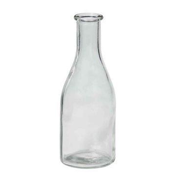 Small glass bottle ANYA, cylinder/round, clear, 7"/18cm, Ø2.6"/6,5cm