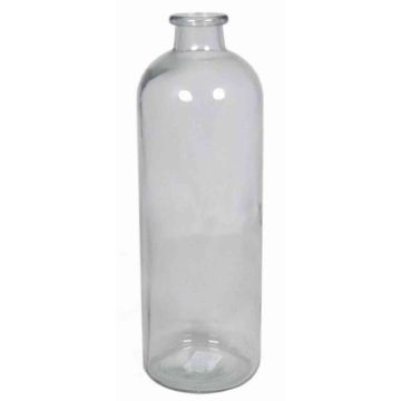 Glass bottle URSULA, cylinder/round, clear, 13"/33cm, Ø4.3"/11cm