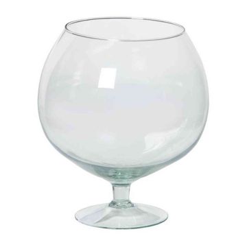 Cognac glass XXL BARRON with pedestal, ball/round, clear, 9"/22,5cm, Ø8"/20 cm