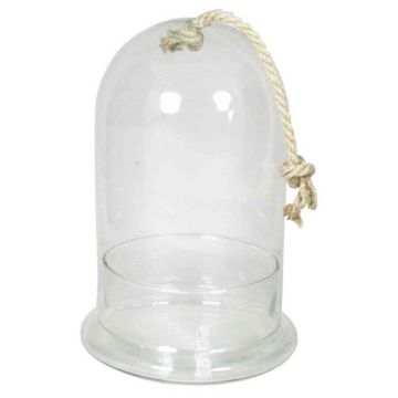Bell jar VOLTA, with cord, cylinder/round, clear, 11"/28,5cm, Ø7"/18cm