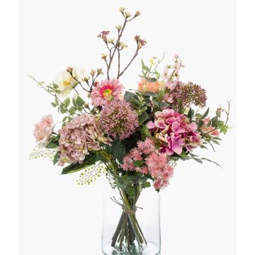 Bouquet of artificial flowers FEME, pink-green, 26"/65cm, Ø 16"/40cm Bouquet of artificial flowers FEME, pink-green, 26"/65cm, Ø 16"/40cm