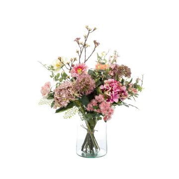 Bouquet of artificial flowers FEME, pink-green, 26"/65cm, Ø 16"/40cm