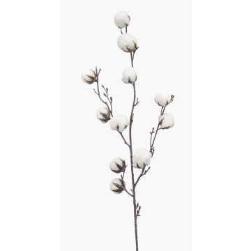 Decorative cotton branch CASAS, flowering, green, 33"/85cm